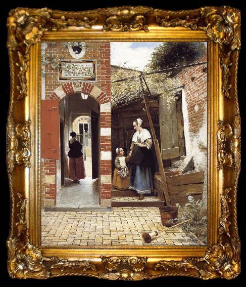 framed  Pieter de Hooch The Courtyard of a House in Delft, ta009-2